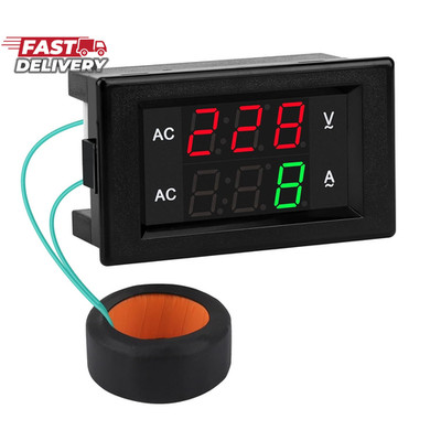 DROK Volt Amp Meter, AC 500V 500A Digital Voltmeter Ammeter Panel, 0.39 Inches L