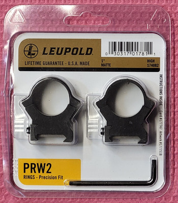 Leupold PRW2 1'' High Matte Black Scope Rings for Rifle - 174082 New Never Used