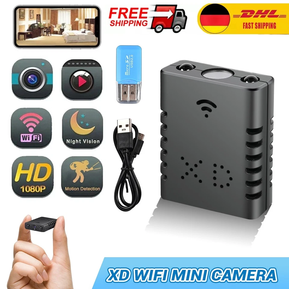 4K HD Nachtsicht Überwachungskamera 1080P Mini Wifi IP Camera Wlan Kamera Cam - Bild 3 von 4