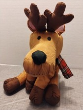 1993 Gibson Greetings Nylon Plush Reindeer 12 Stuffed Animal Vintage