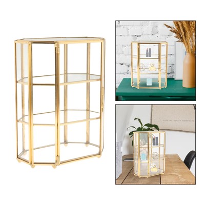 3-Tier Polygon Schmuck Schmuck Glas Glas Box Ring Ohrring Box Dekorativ