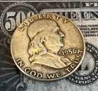 1956 P Silver Benjamin Franklin Half Dollar - Nice Find - Combined Shipping