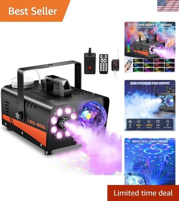 Fog Machine, Smoke Machine with Disco Ball Lights, 600W and 4000CFM with 13-C...