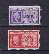 KINGDOM OCCUPATIONS ALBANIA 1940 - VITTORIO EM. EXPRESSED III SERIES 02v. LINGUELLA