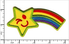 20 Pcs Embroidered Iron on patches Rainbow Star Funny Face 98x51mm AP015rS