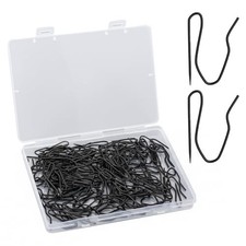 Metal Curtain Hooks Pin-On Drapery Hooks,Suitable for 100 Pack Black