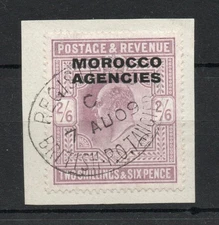 BRITISH MOROCCO AGENCIES BRITISH SG 38a  1907 ED VII DULL PURPLE   FINE USED