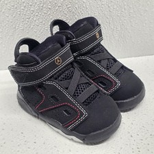Excellent Condition Nike Jordan 6-17-23 TD Black University Red Baby Shoes 4c