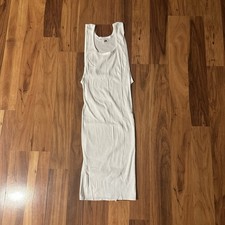 VTG Fruit Of The Loom Ribbed Tank Wife Beater Shirt L 42-44 USA Made Long Length