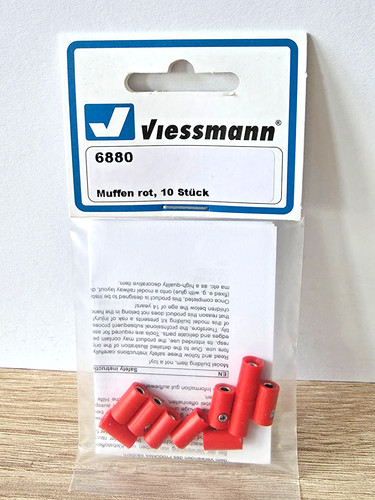 (8480) Viessmann 6880 Manguitos Rojo 2,5 mm Contenido 10 Piezas Nuevo y EMBALAJE ORIGINAL | Condition: Neu