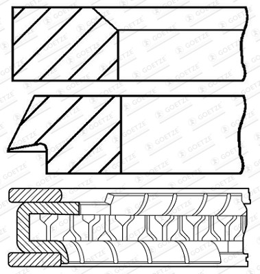 GOETZE ENGINE 08-445800-00 Kolbenringsatz für HONDA
