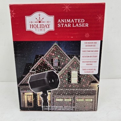 Holiday Time Animated Star Laser Spotlight Motion Static Red Green 3 Color Modes
