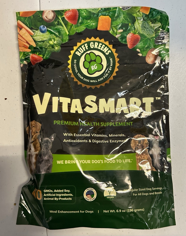 Ruff Greens VitaSmart Powder Dog Vitamin Supplement 6.9 oz. You get 2 bags
