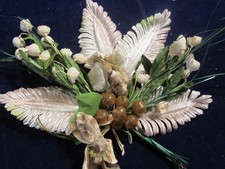 Vtg Millinery Flower Collection Lot Ivory Taupe w/Velvet 1/2-3" H5499