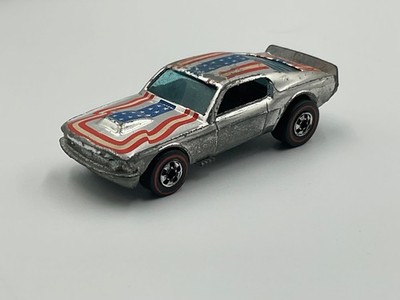 HOT WHEELS REDLINE FORD MUSTANG STOCKER - CHROME STARS & STRIPES - NICE EXAMPLE!