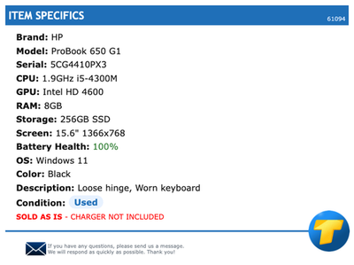 HP ProBook 650 G1 - 15.6