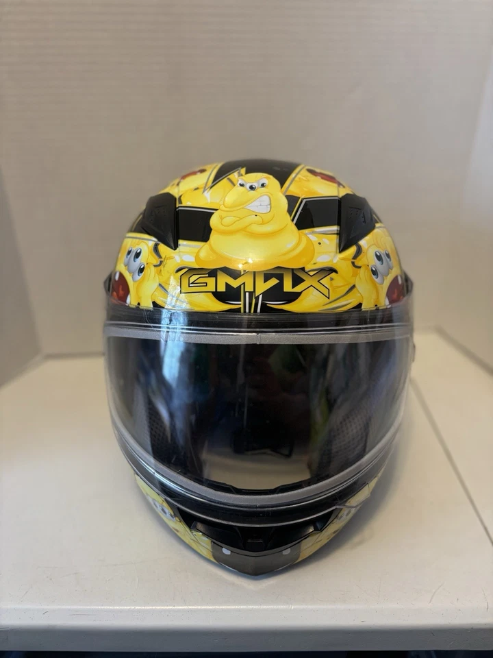 Pre-owned Gmax Attack Youth Large Helmet Yellow — 第 3/4 张图片