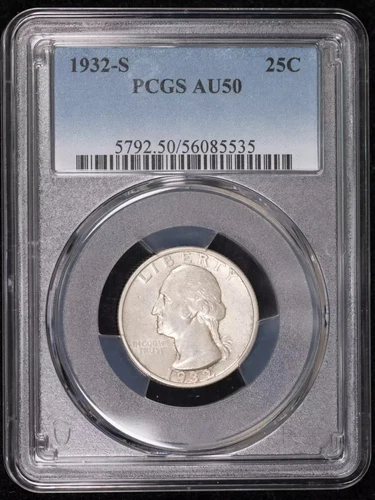 1932 S Quarter Dollars Silver Coinage PCGS AU-50 WASHINGTON