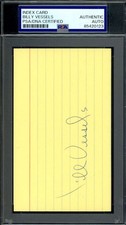 Billy Vessels PSA DNA Signed 3x5 Index Card Autographed