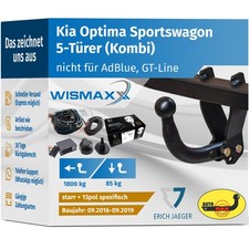 ANHÄNGERKUPPLUNG starr für Kia Optima Sportswagon 16-19 +13pol E-Satz Erich J