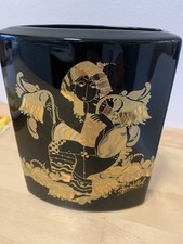 Rosenthal Porcelaine Noire Vase – Bjørn Wiinblad – 24 kt Gold – Designerstück