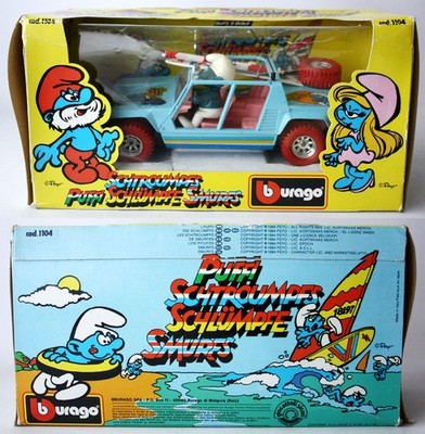 RARE VINTAGE 1984 BBURAGO SMURFS LAMBORGHINI CHEETAH 1:24 + SMURF