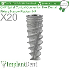 X20 CNP Spiral Conical Hex 2.25mm Dental Fixture Narrow Platform NP Ø3.5mm