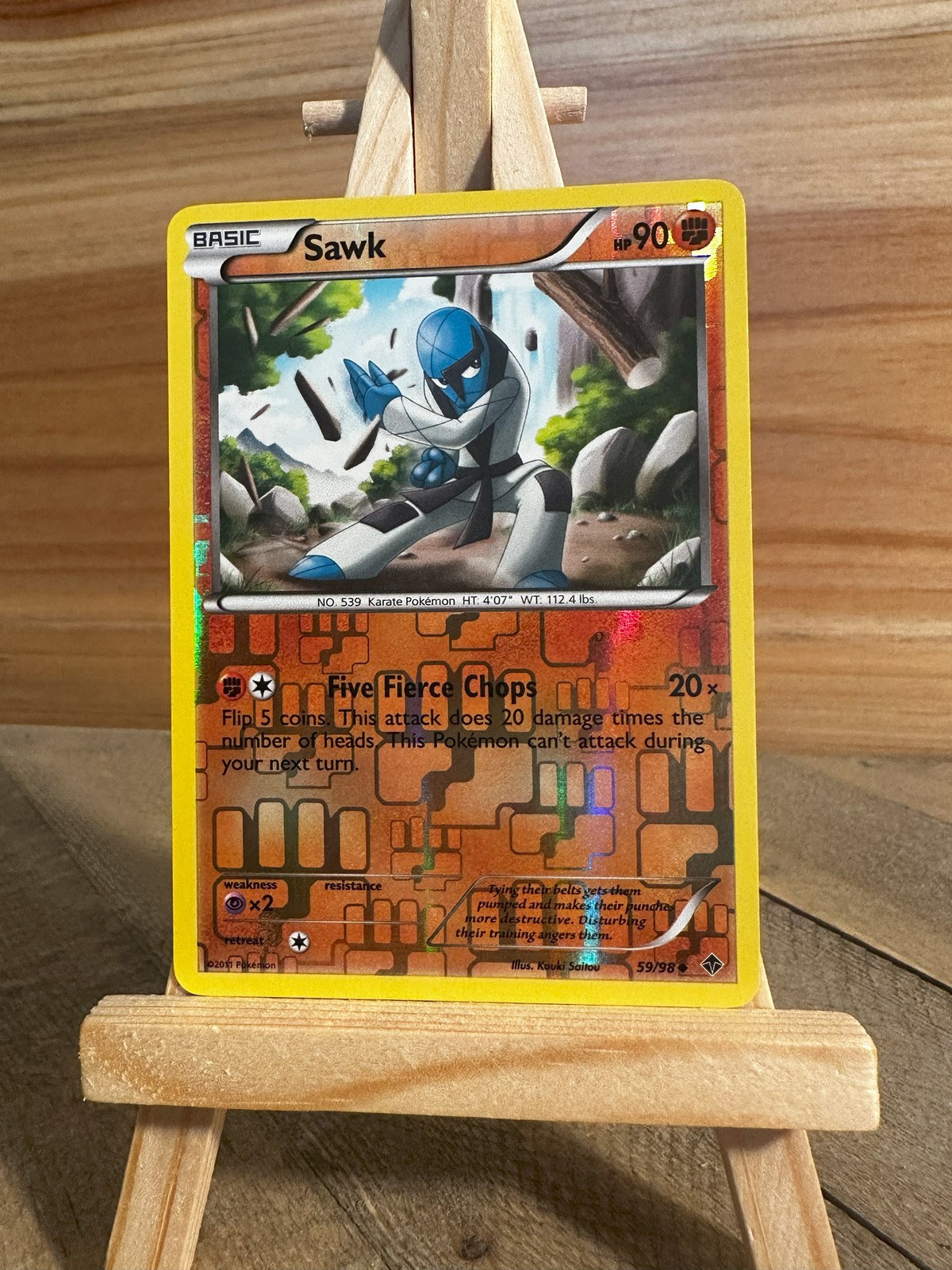 Pokemon Emerging Powers Reverse Holo Sawk #59/98 LP