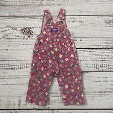 VTG OshKosh B'Gosh Girls 18 Months Floral Corduroy Overalls Vestbak Cottage Core