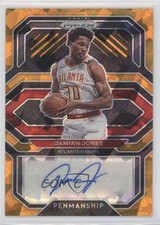 2020-21 Panini Prizm Penmanship Orange Ice Prizm Damian Jones #PE-DJO Auto 04ag