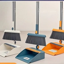 Broom Dustpan and Set with Combo for Long Dust Handle Upright Pan Set, Sweeping