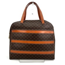 CELINE Macadam Hand Bag PVC Leather Brown Authentic from Japan 0170
