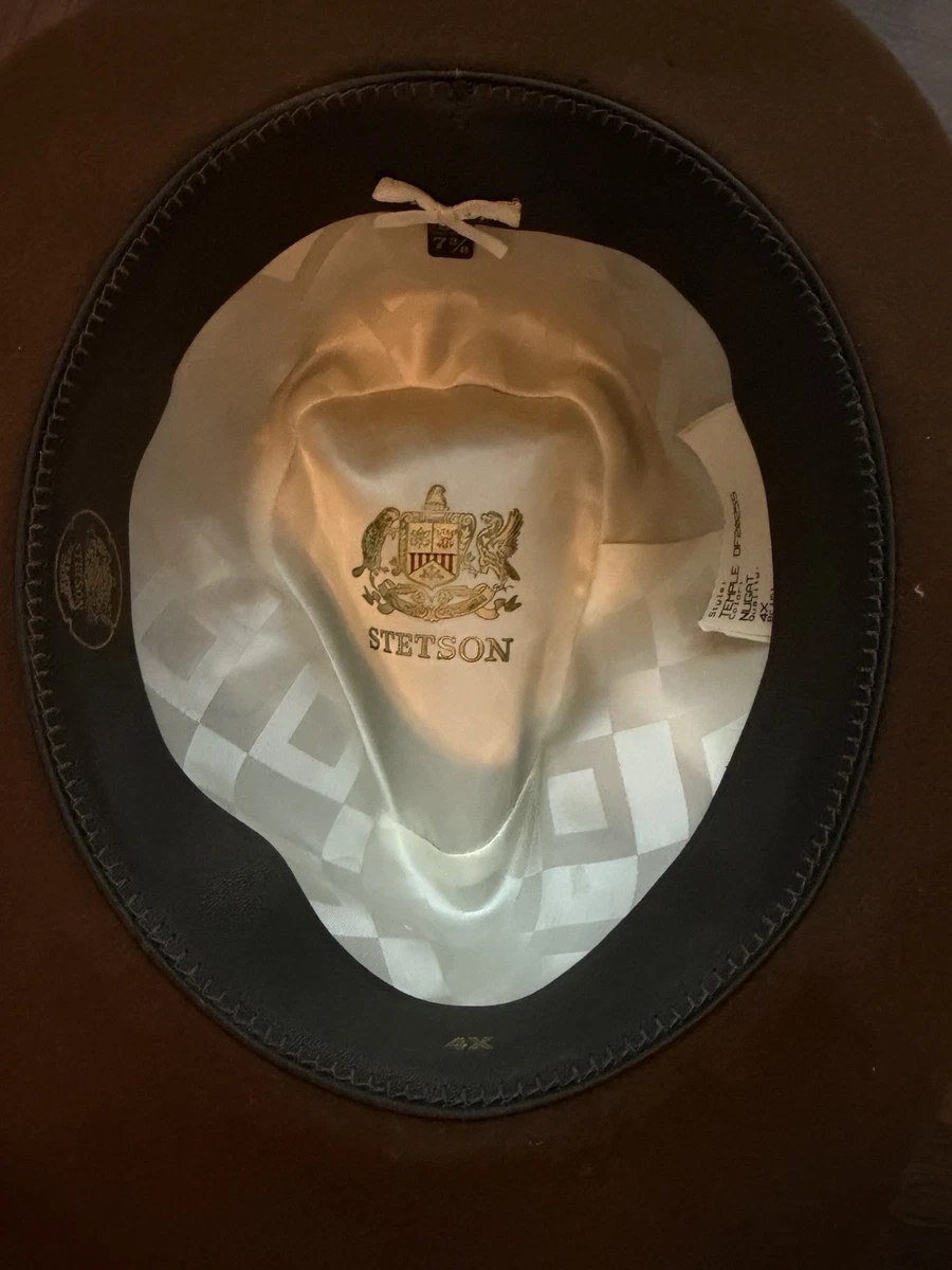 Sombrero de fieltro Stetson Temple Fedora marrón nugat 4X talla 7 3/8 para hombre
