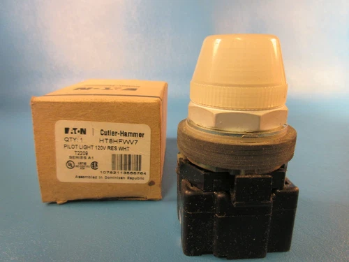 Cutler-Hammer HT8HFWV7 Pilot Light, 120V, White Lens, No Bulb (Eaton)  Ser A1