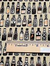 Dear Stella Brewskis on Biscotti tan 100% cotton fabric by the yard 36x44 #1953