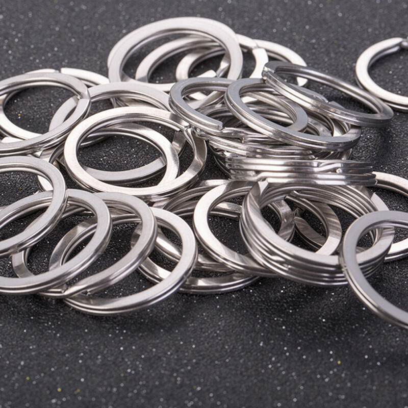30PCS Polished Silver Split Ring Keyrings Key Chain Hoop Loop Key ...