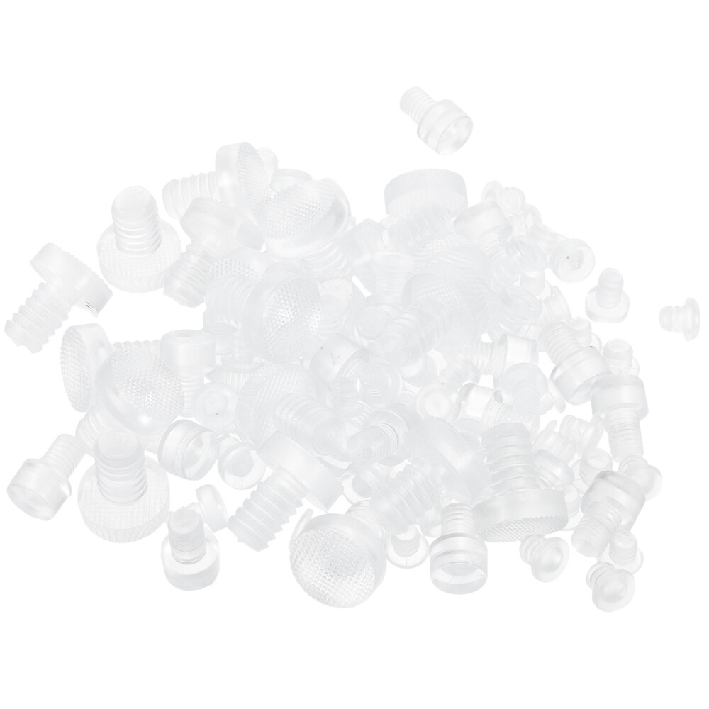 Rubber Glass Bumpers 100pcs Clear Stem Pads for Furniture Cot