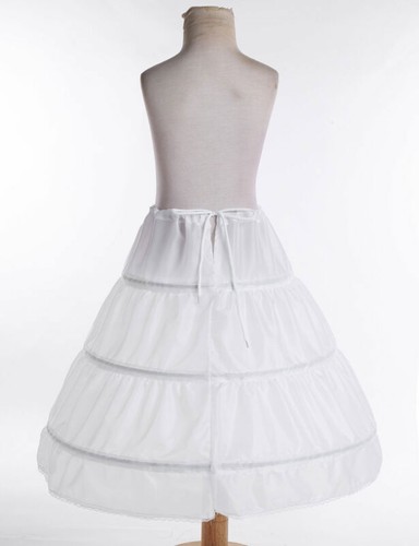 Kid Girls' 3 Hoops Petticoat Flower Girl Crinoline Skirt Wedding Underskirt Slip - Picture 7 of 11