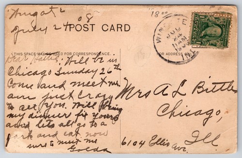 Interior Drug Store Wingate Indiana 1908 Postcard - Picture 2 of 2