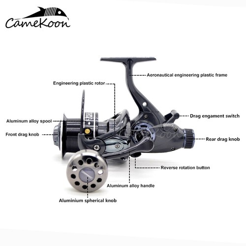 CAMEKOON Baitfeeder Spinning Reel for Live Liner Saltwater Surf Catfish
