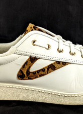 TRETORN Women's Nylite 25 Plus White  Leopard Leather Sneakers US 9 EU 40 95 