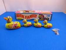 Vintage 1970 s China Duck Family Funny Action Wind Up Toy Train Collector Works