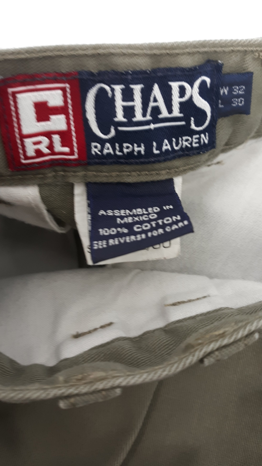 Chaps Ralph Lauren olive green men's pleated pants si… Gem