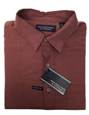 Roundtree & Yorke Men's Short Sleeve  Shirt, Modal, Red Rust, Solid, XL