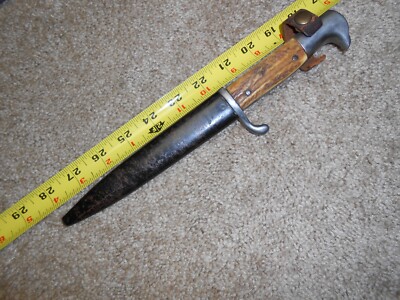 Very Rare WW1 WW2 German Trench Knife, Stag Grips, w Sheath