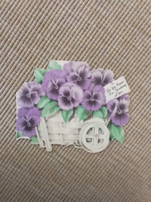 Vintage 1948 Hallmark Card. Used. Pansies. Nice Condition