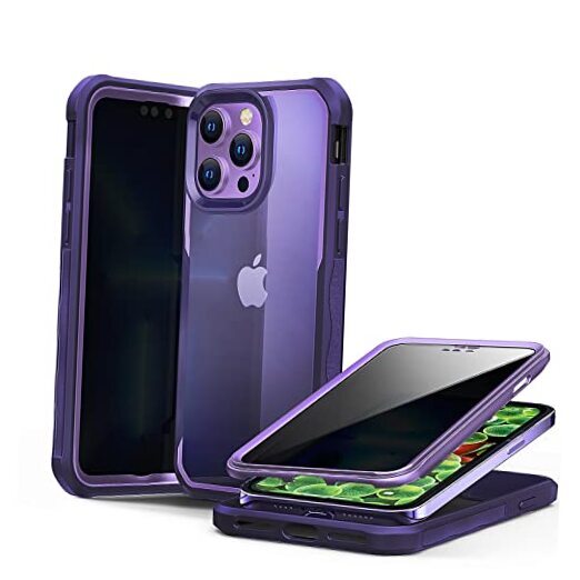 Anti Peeping Case for iPhone 14 Pro Max,360 Degree Double-Sided Color Purple