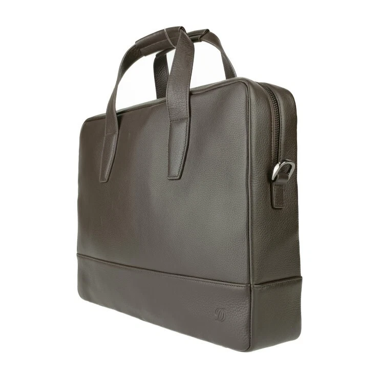 S.T.Dupont Business Bag Briefcase - Dark Brown Leather Men's 2WAY Shoulder Bag - Image 2 of 4