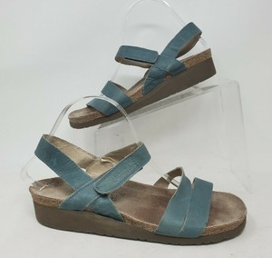 Naot Kayla Double Strap Green Leather Sandals Sz 41 10 | eBay