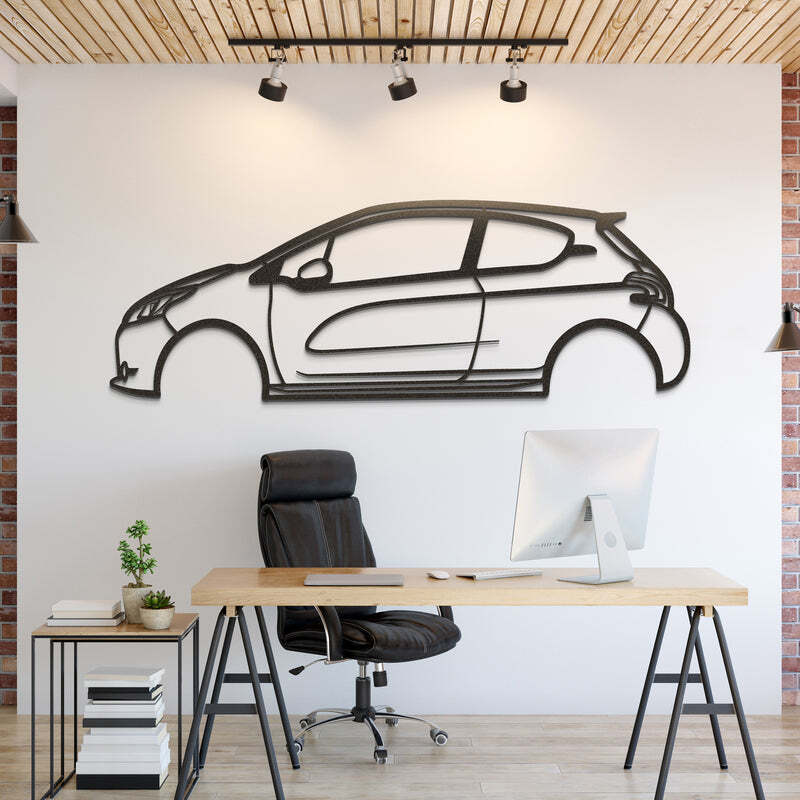Arte de pared decoración del hogar 3D acrílico metal coche auto póster silueta EE. UU. 208 GTI